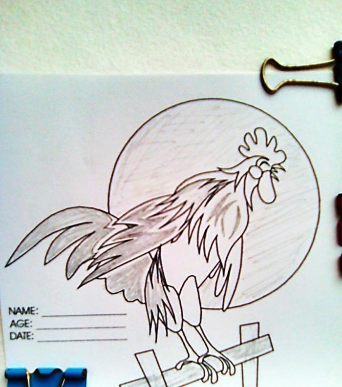 Carte de nouvel an coq doré