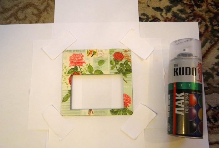 Photo frame gamit ang decoupage technique