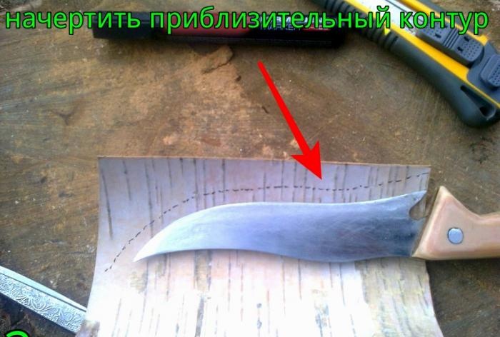 Калъф за нож от брезова кора