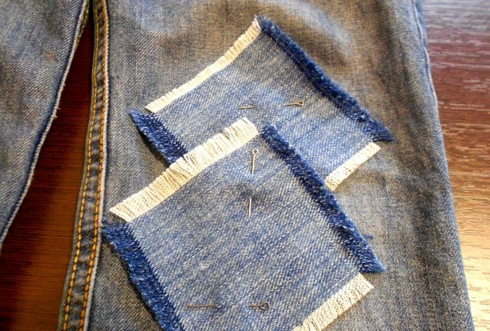 How to patch jeans at the knees