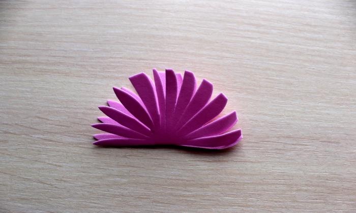 Hairpin made of foamiran Chrysanthemum