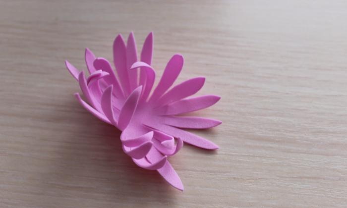 Hairpin made of foamiran Chrysanthemum