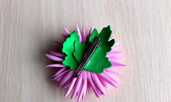 Hairpin made of foamiran Chrysanthemum