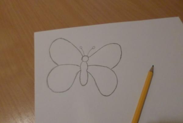 nakresliť motýľa