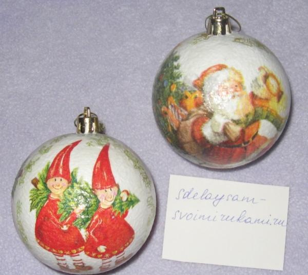 Bolas navideñas decoupage