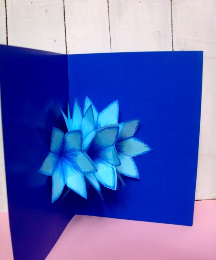 3D-s kártya virágokkal