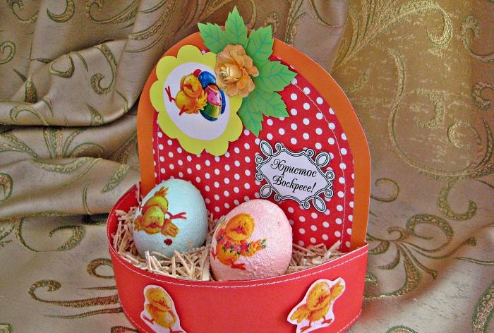 Veľkonočný košík s vajíčkami