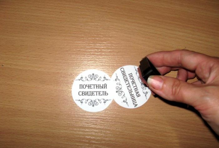 Medal badges for wedding witnesses