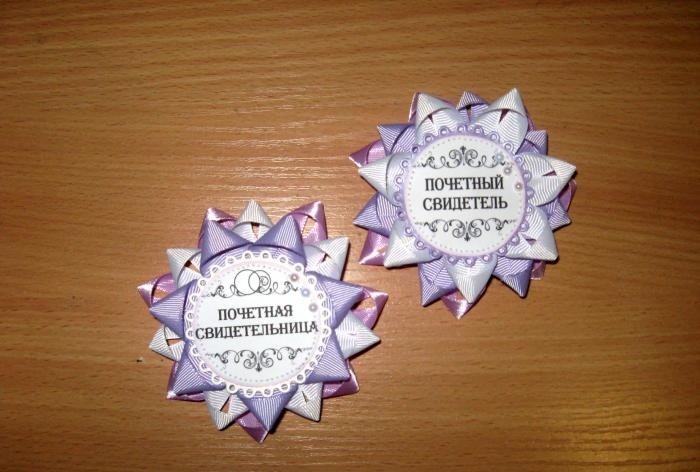 Medal badges for wedding witnesses