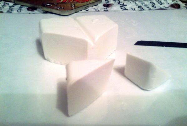 white plastic block
