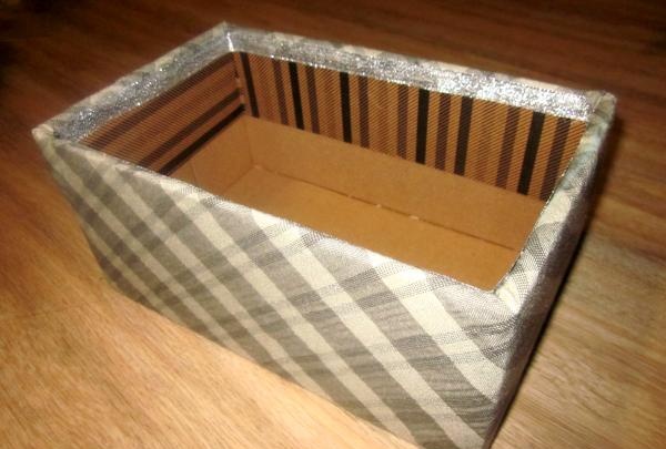 cover the box with fabric
