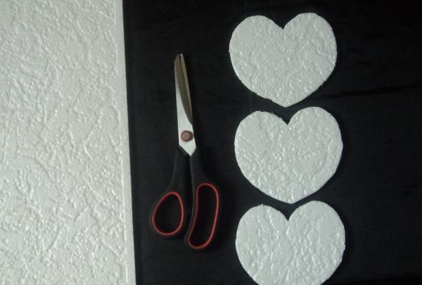 cut out three hearts