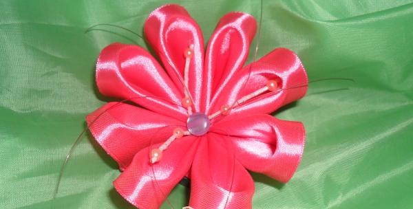 Satin ribbon flower