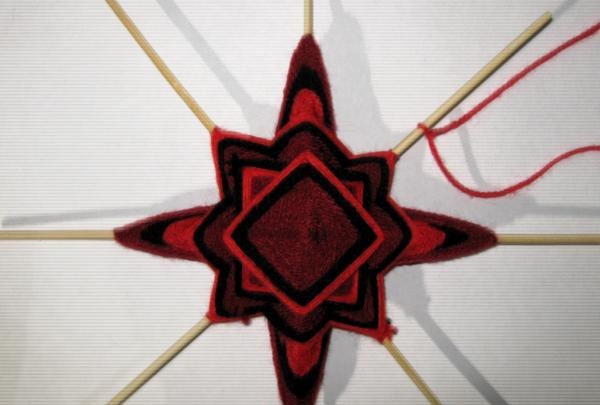 Prútená mandala ojo de dios