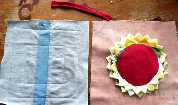 Kitchen oven mitts in the shape of a sun