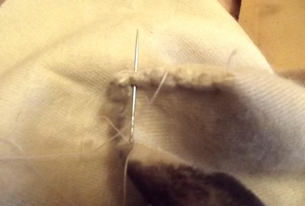 sew a piece of fur