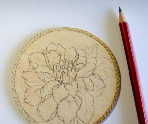 draw a dahlia with a pencil