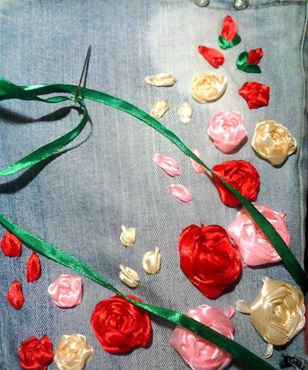 embroider roses