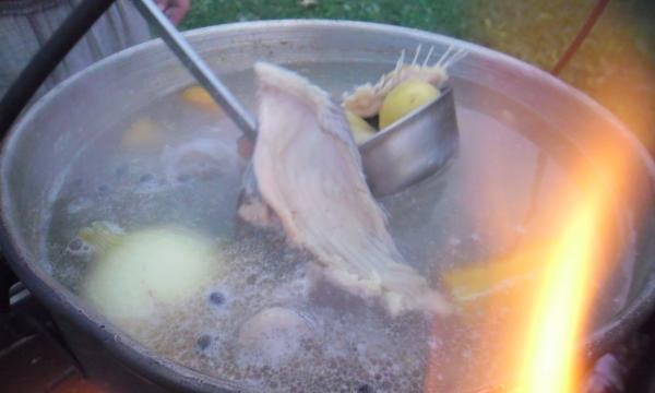 cozinhar sopa de peixe