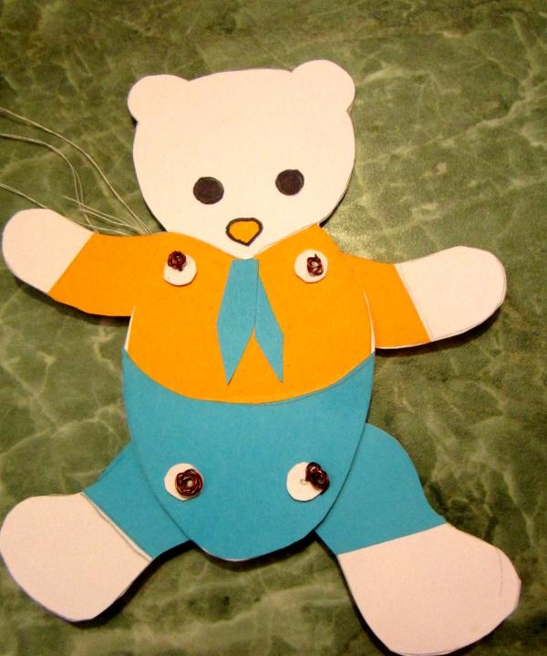 papieren speelgoed Teddybeer