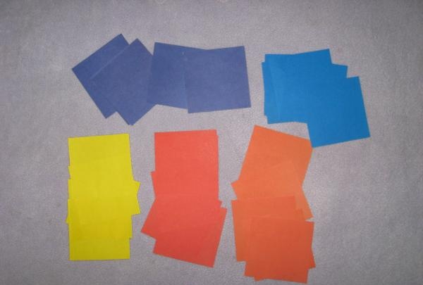 cut out five squares