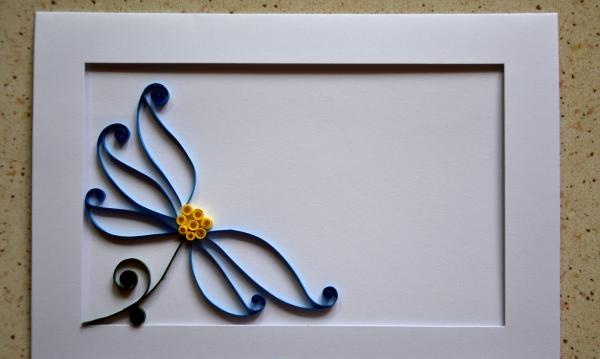 Quilling card Butterfly on a flower