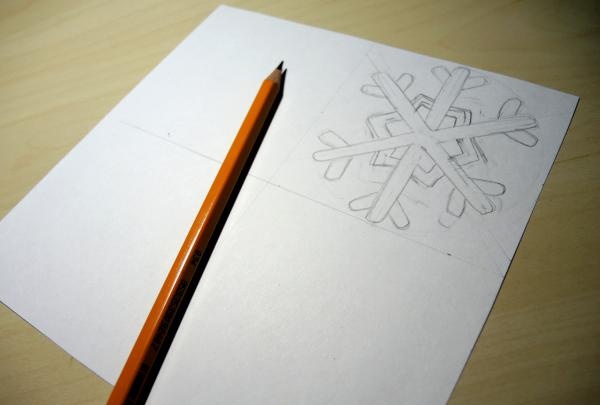 dibujar un cuadrado de papel blanco