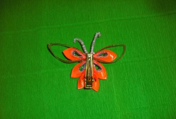 Orange Butterfly Hairpin
