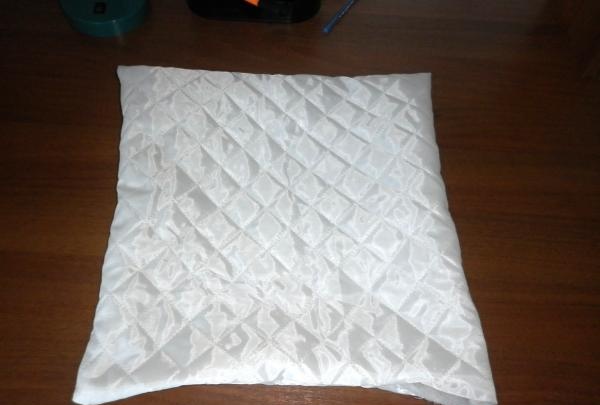 Turn the pillow inside out
