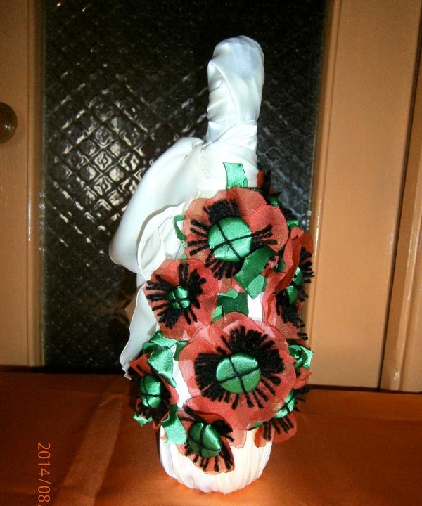 Wedding bottle with poppies