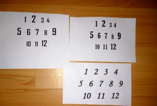 Am decupat fiecare număr cu un pătrat.