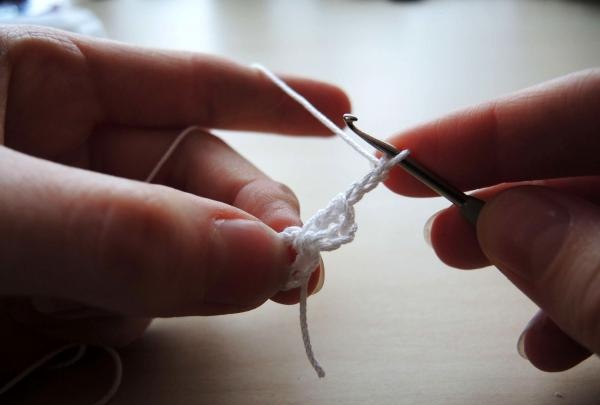 knitting a snowflake