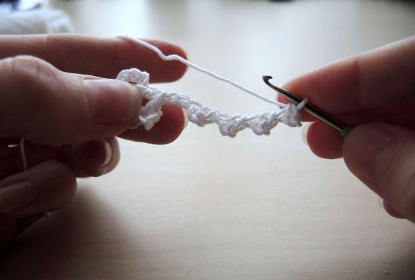 tricotando um floco de neve
