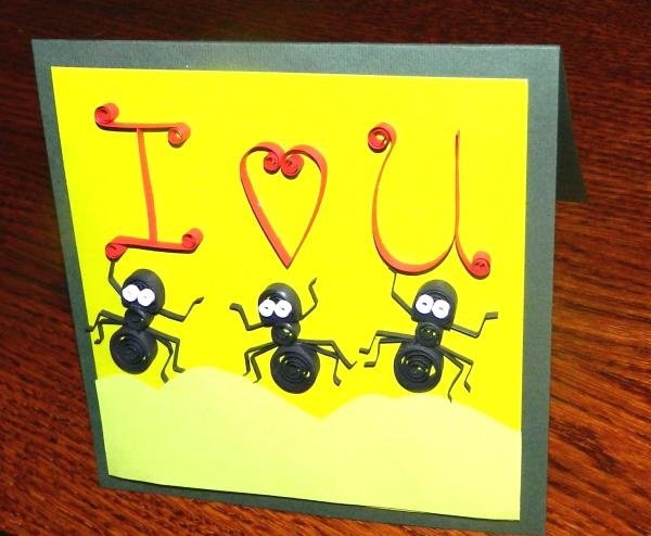Postcard with ants
