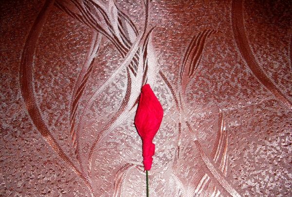 Lush rose made of corrugated paper