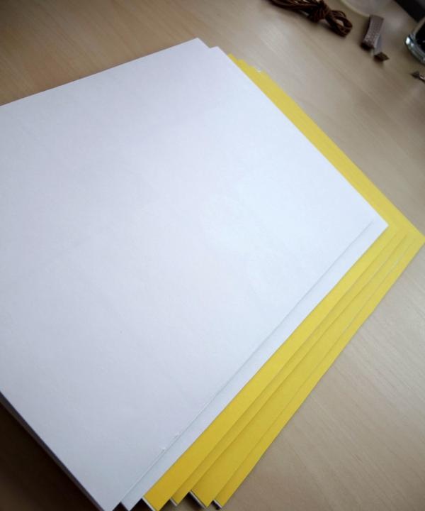 cover with colored paper