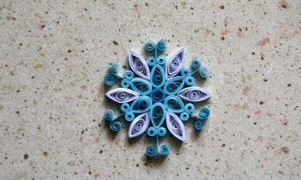 Quilling poskad Snowflake