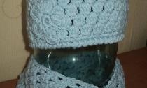 Комплект за плетене на една кука - шапка и шал