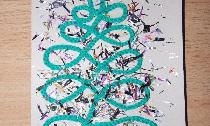 Апликация "Коледна елха" от прежда