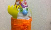 Clown made from disposable diapers