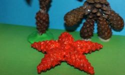 Starfish made from pine cones