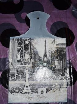 Decoupage boards with Paris