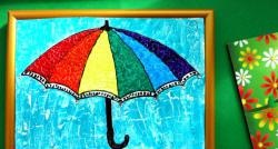 Tojáshéj mozaik "Szivárvány esernyő"