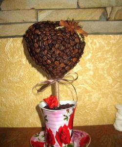 Kávový topiary "Srdce"