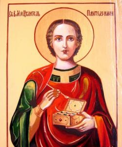 Icono de clase magistral del Santo Sanador Panteleimon