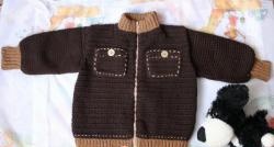 Crochet autumn jacket for a 3 year old baby