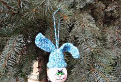 Christmas tree toy made from a light bulb “Bunny”
