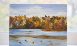 Peinture à l'huile « Souffle d'automne »