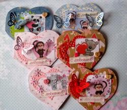 Heart-shaped valentines for Valentine's Day