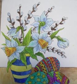 How to draw an Easter still life